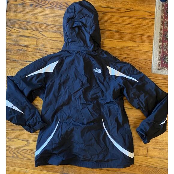 North Face Jacket Womens L Black HyVent Detach Hood Waterproof Rain Outdoor Coat - Picture 2 of 16